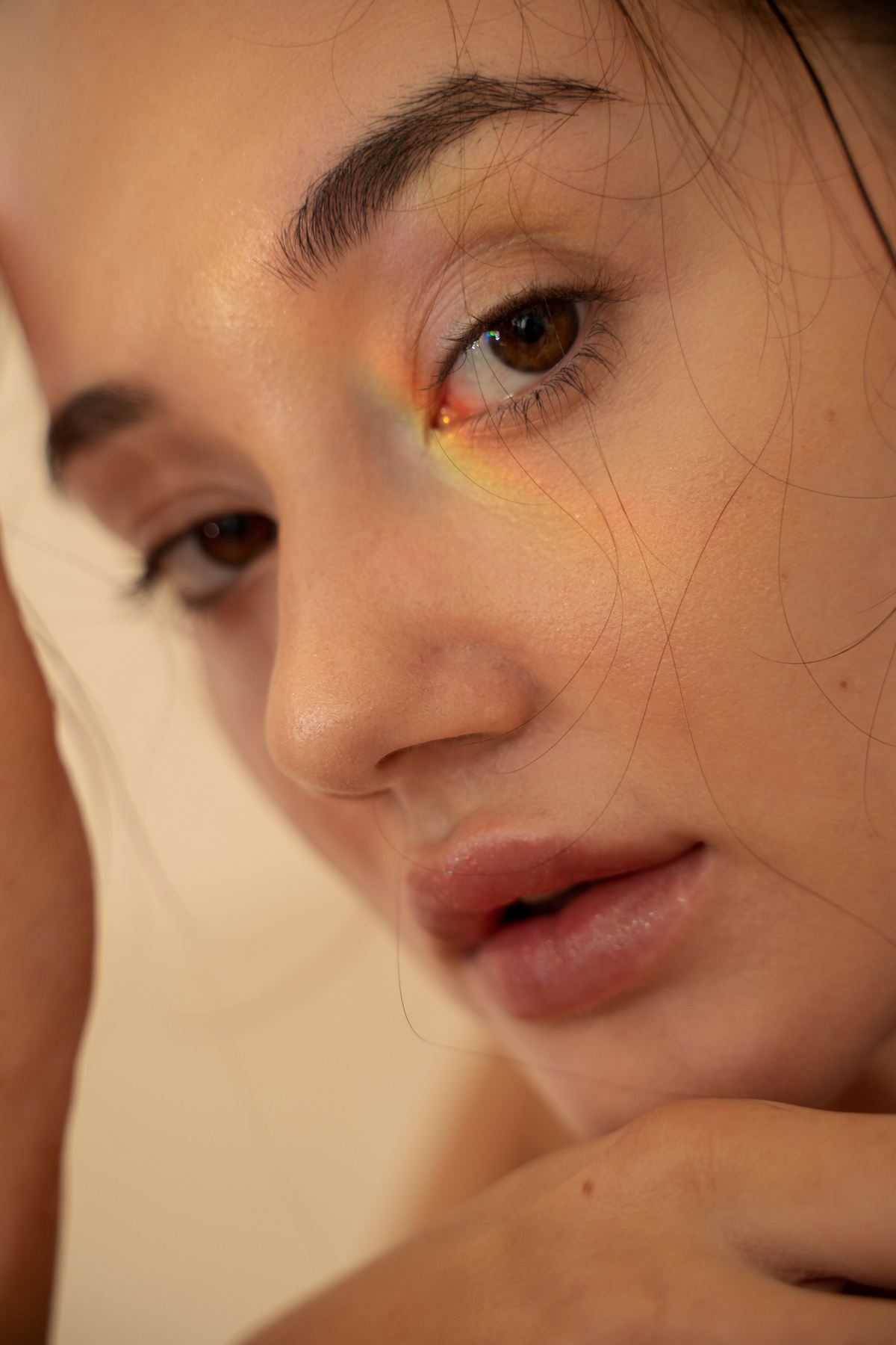 Prism Reflection on a Woman's Eye